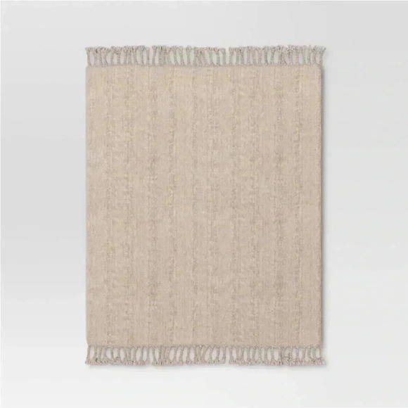 NWT Crystal Chenille Woven Throw Blanket
Beige - Threshold - Picture 3 of 5